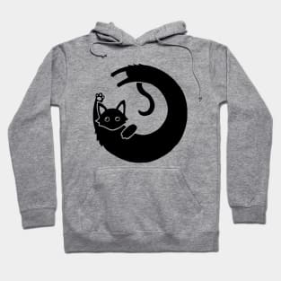 Long Cat Logo - Black Hoodie